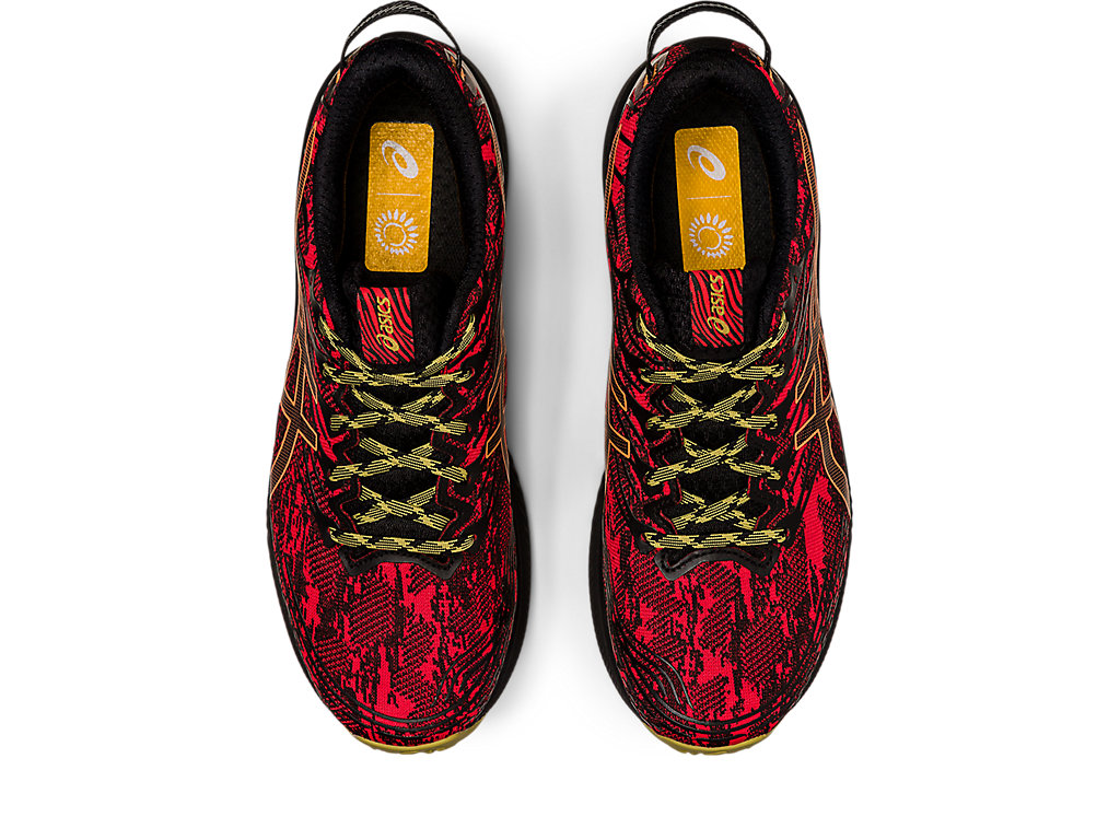 Fuji 3 Shoes | Lite Electric ASICS | Trail Running Men\'s Red/Black |