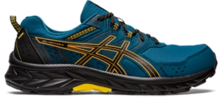 Black and 2025 teal asics