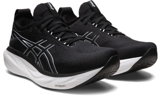  ASICS Men's Gel-Nimbus 25 Platinum Running Shoes, 9,  Black/Pure Silver