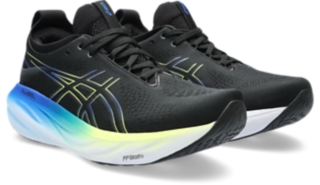 Men's GEL-NIMBUS 25, Black/Glow Yellow, Running Shoes