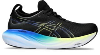 Men's GEL-NIMBUS 25, Black/Glow Yellow, Running Shoes