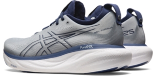  ASICS Men's Gel-Nimbus 25 Running Shoes, 7, Sheet Rock/Indigo  Blue