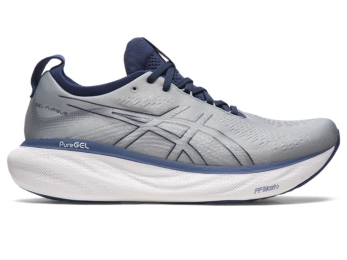 Men's GEL-NIMBUS 25 | Sheet Rock/Indigo Blue | Running Shoes | ASICS