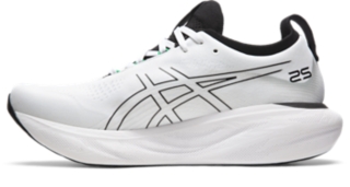 Men's GEL-NIMBUS 25, White/Black, Running Shoes