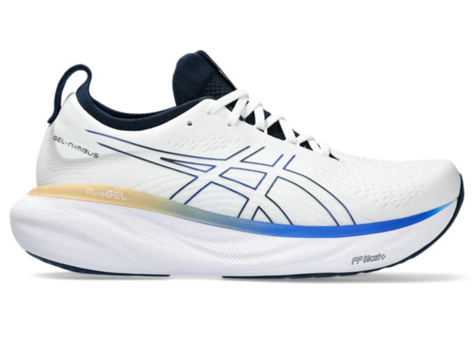 Men's GEL-NIMBUS 25 | White/Illusion Blue | Running Shoes | ASICS