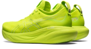 Men's GEL-NIMBUS 25, Lime Zest/White, Running Shoes