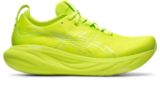 Men's GEL-NIMBUS 25, Lime Zest/White, Running Shoes