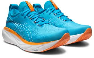 Men's GEL-NIMBUS 25 | Island Blue/Sun Peach | Running Shoes | ASICS