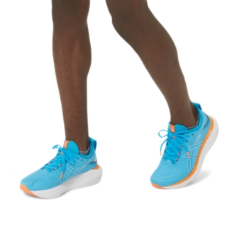 Men's GEL-NIMBUS 25 | Island Blue/Sun Peach | Running Shoes | ASICS