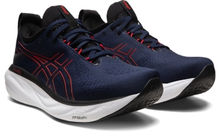 Zapatillas hombre ASICS Gel Nimbus 25 Midnight/Rojo Eléctrico - Running  Warehouse Europe