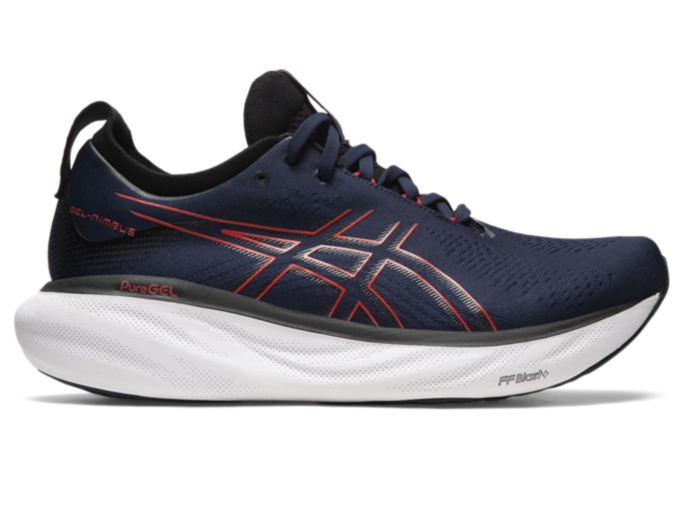 Men's GEL-NIMBUS 25 | Midnight/Electric Red | Running Shoes | ASICS