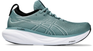  ASICS Zapatillas de running de punto Gel-Nimbus 23 para mujer,  gris/azul (grey floss/mako blue) : Ropa, Zapatos y Joyería