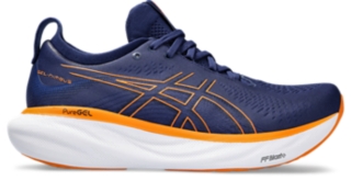 Men's GEL-NIMBUS 25, Deep Ocean/Bright Orange, Running Shoes