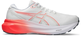 Men's GEL-KAYANO 30, White/Sunrise Red, Running Shoes