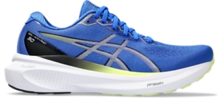 Men's GEL-KAYANO 30, Illusion Blue/Glow Yellow, Running Shoes