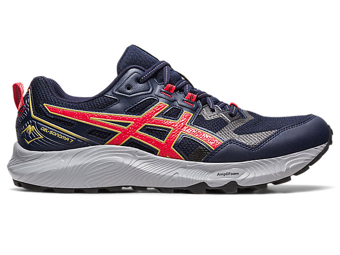 Image 1 of 7 of Men's Midnight/Electric Red GEL-SONOMA 7 Men's Trail Running Shoes