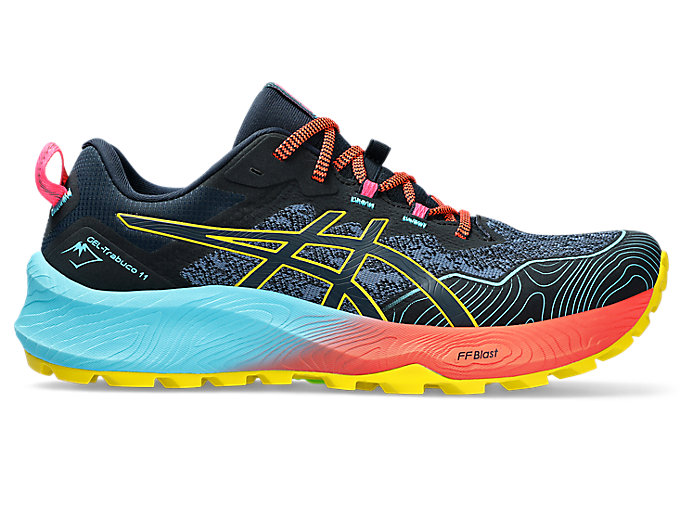 Image 1 of 7 of Men's French Blue/Vibrant Yellow GEL-Trabuco 11 Men's Trail Running Shoes