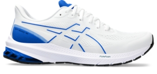 Blue and white running shoes best sale