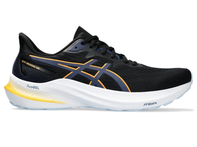 GT 2000 12 Men Black Fellow Yellow Zapatillas de running para hombre ASICS ES