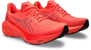 ASICS Novablast 4 Men's Shoes White/Sunrise Red - Running Warehouse Europe