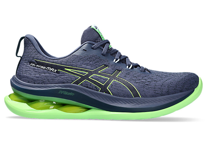 Image 1 of 8 of Men's Thunder Blue/Electric Lime GEL-KINSEI MAX Men's Running Shoes