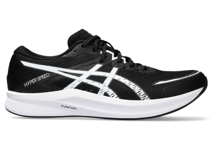 Men s HYPER SPEED 3 Black White Running Shoes ASICS