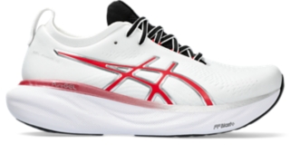 Men's GEL-NIMBUS 25 ANNIVERSARY, White/Classic Red, Running Shoes