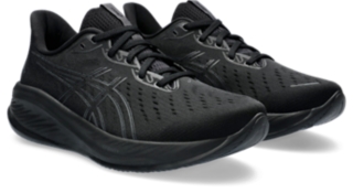 Asics all black shoes online