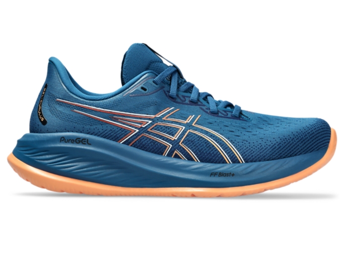 Asics orange and blue shoes hotsell