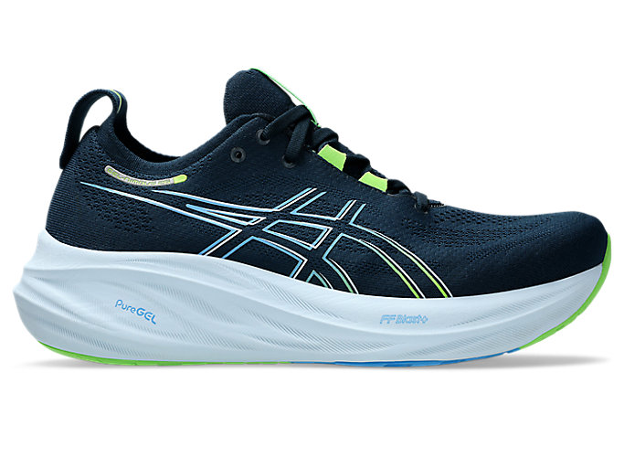 Image 1 of 8 of Men's French Blue/Electric Lime GEL-NIMBUS 26 Men's Running Shoes