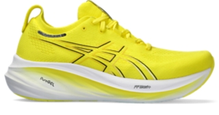 yellow asics running shoes