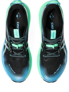 GEL TRABUCO 12 Men Black Bright Cyan Herren Trail Laufschuhe ASICS DE