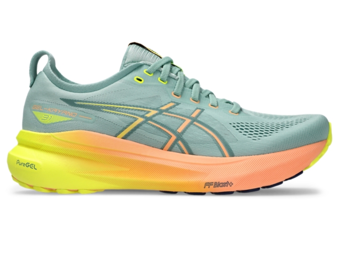 GEL KAYANO 31 CELEBRATION OF SPORT Men Light Celadon Safety Yellow Herren Laufschuhe ASICS DE