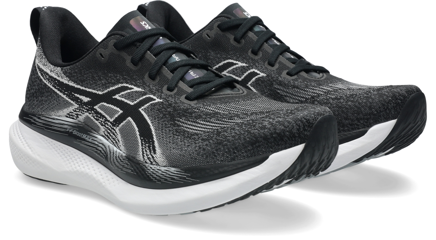 Мужские кроссовки ASICS Glideride Max 2 Wide, цвет: Чёрный / Белый — фото 2