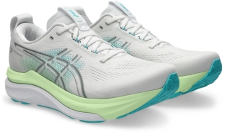 GEL-KAYANO 33, White/Energy Aqua 2