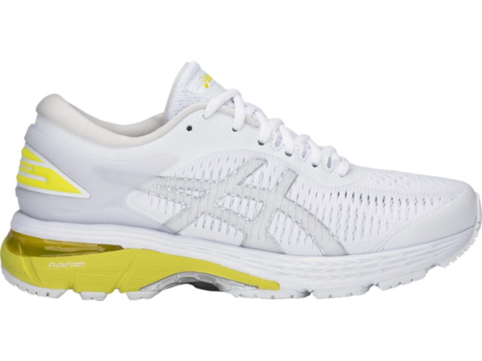 Asics women's gel-kayano 25 shoe - white/lemon on sale spark