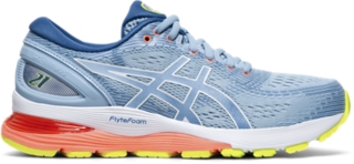 Women's GEL-NIMBUS 21 (D) | Heritage Blue/Lake Drive | Running Shoes | ASICS