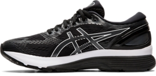 Women s GEL NIMBUS 21 Black Dark Grey Running Shoes ASICS