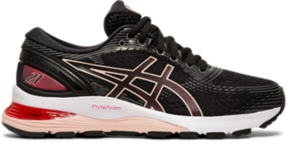 asics gel nimbus 21 black red