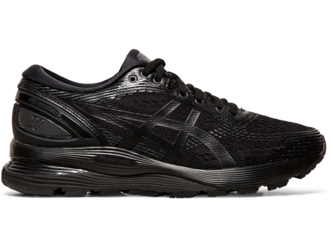 Women s GEL NIMBUS 21 Black Black Running Shoes ASICS