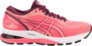 asics pink running shoes