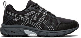 black and gray asics