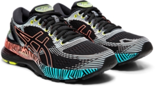 Women s GEL NIMBUS 21 LITE SHOW Black Sun Coral Running Shoes