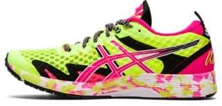 Women s GEL NOOSA TRI 12 Safety Yellow Pink Glo Running Shoes