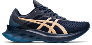 Women s NOVABLAST French Blue Champagne Running Shoes ASICS