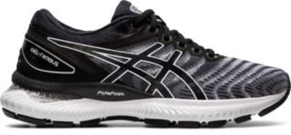 ladies black asics running shoes