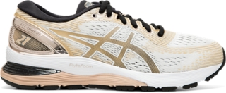 Women's GEL-NIMBUS 21 Platinum | White/ Frosted Almond | Running Shoes |  ASICS