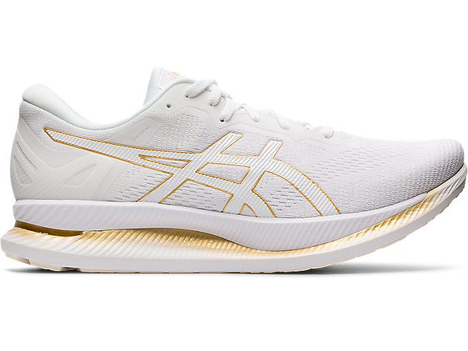 Image 1 of 7 of Women's White/Pure Gold GLIDERIDE Women's Running Shoes