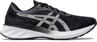 asics black and white running shoes