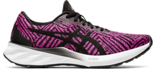 Asics trainers clearance black and pink